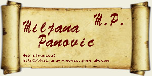 Miljana Panović vizit kartica